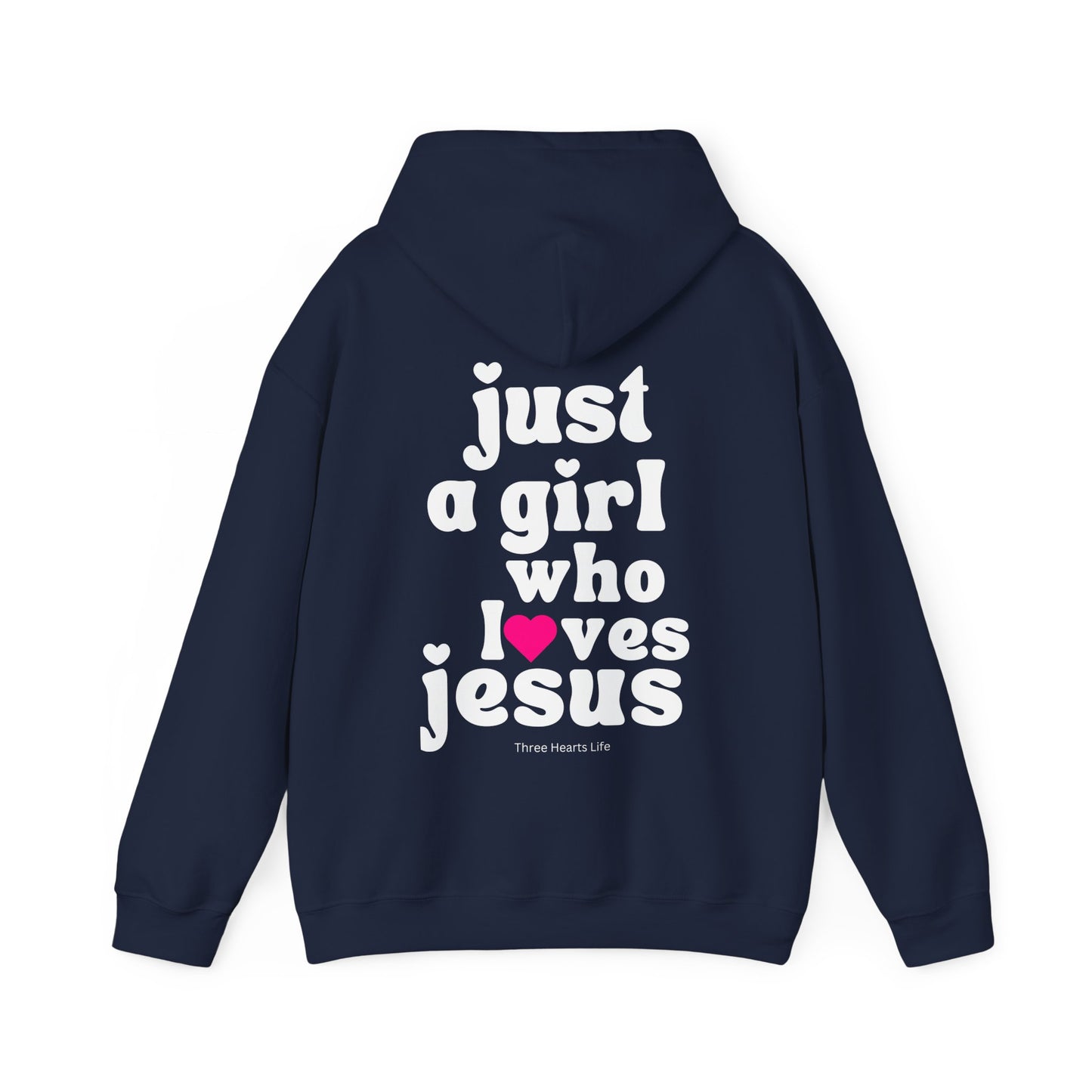 Girl Who Loves Jesus Heavy Blend™ Hooded Sweatshirt