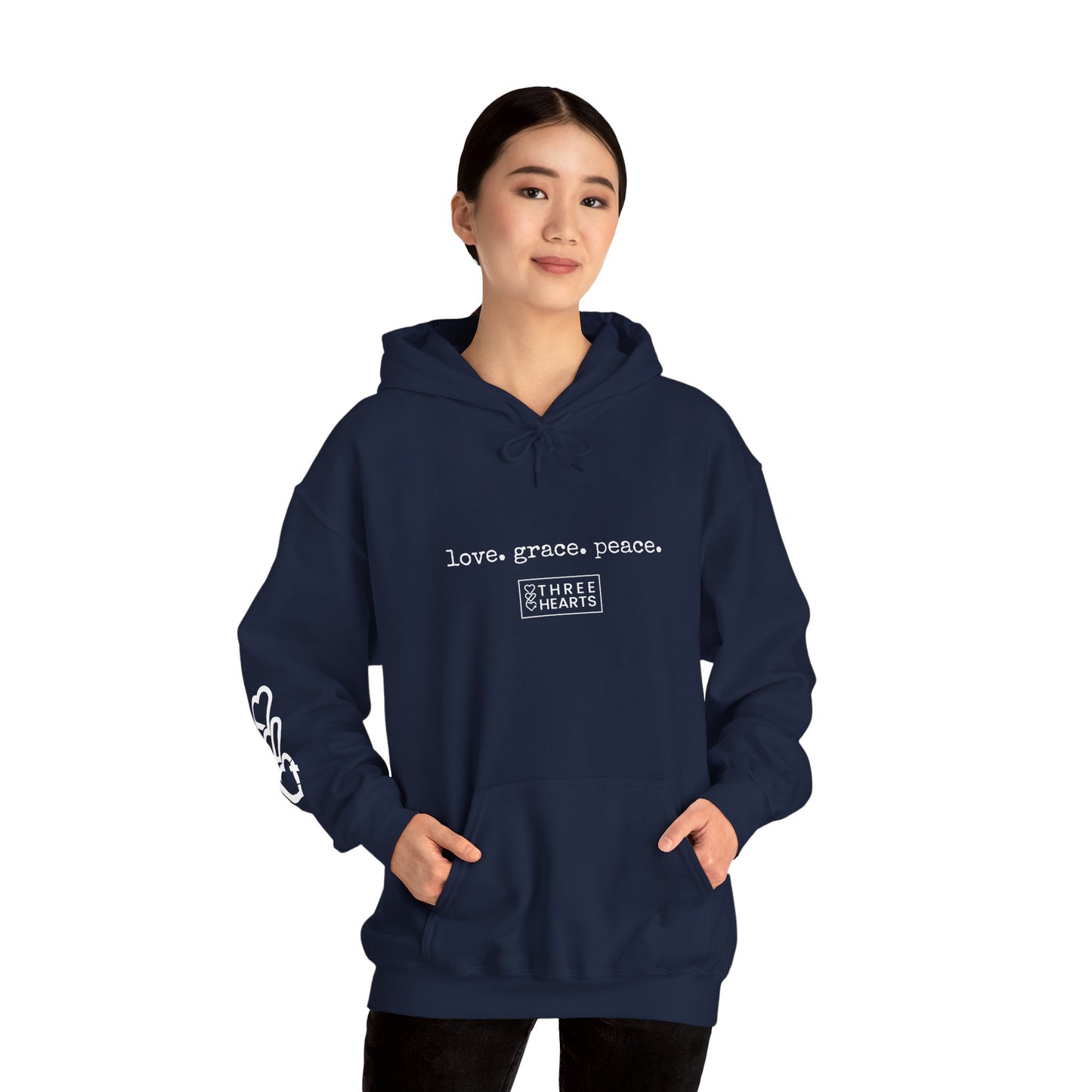 Love. Grace. Peace.  Hooded Sweatshirt