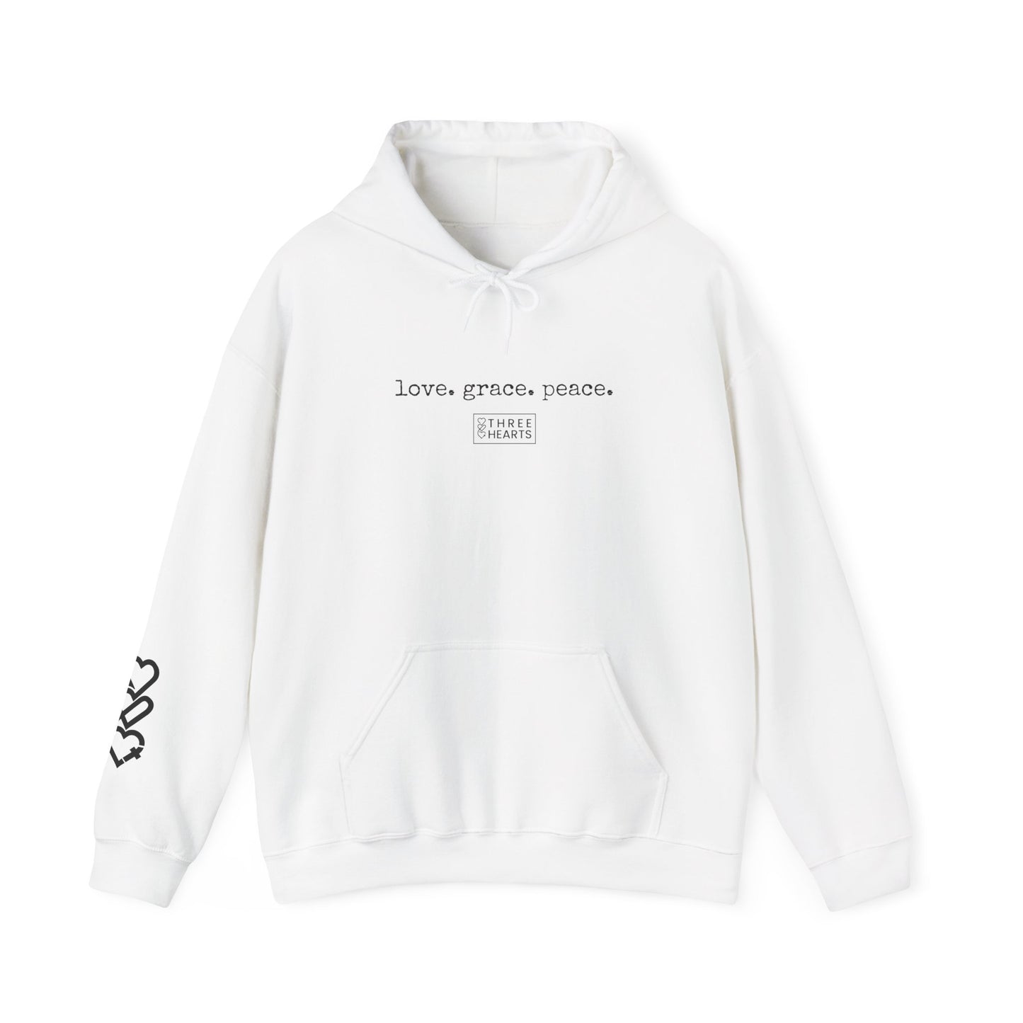 Love. Grace. Peace.  Hooded Sweatshirt