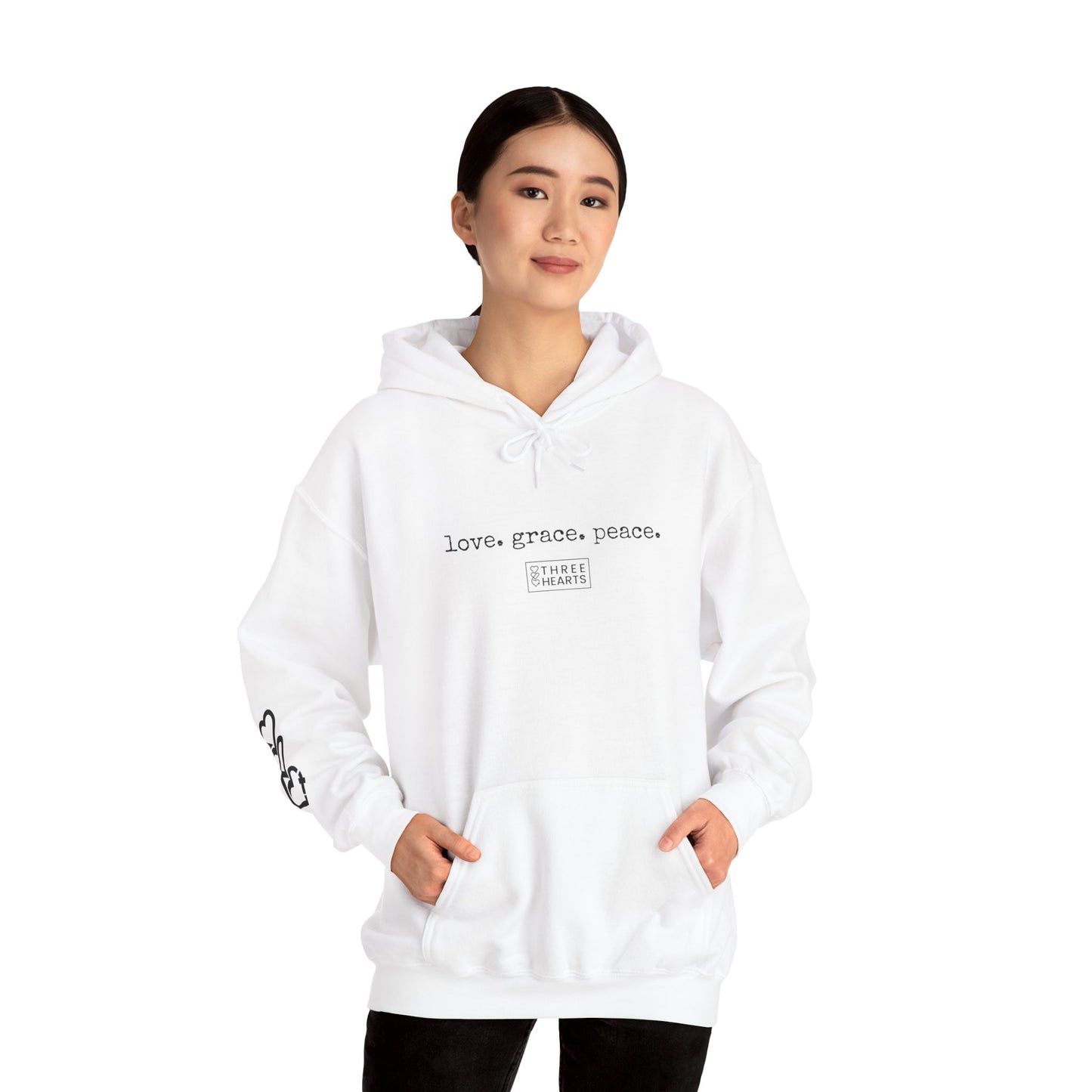 Love. Grace. Peace.  Hooded Sweatshirt