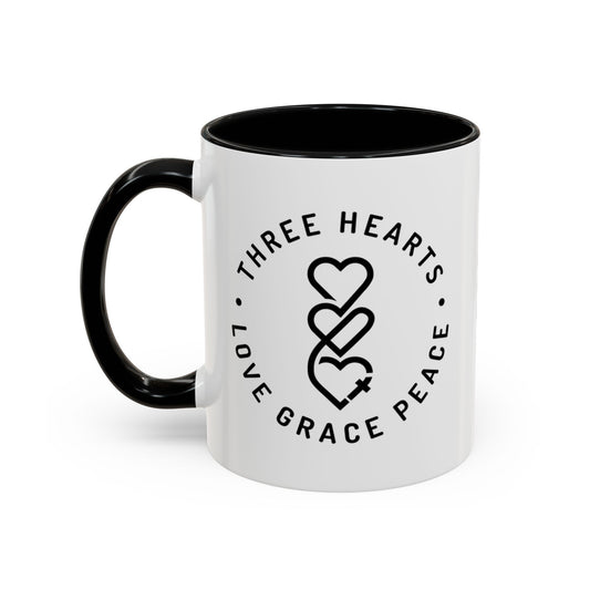 Three Hearts Colorful Mug, 11oz