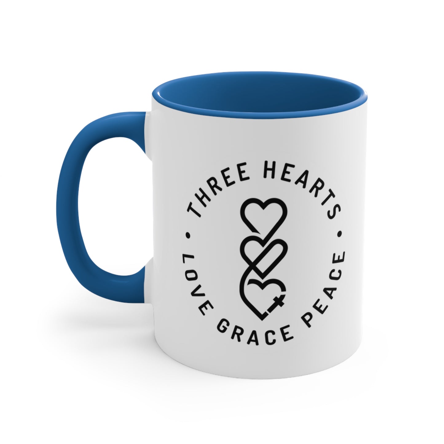 Three Hearts Colorful Mug, 11oz