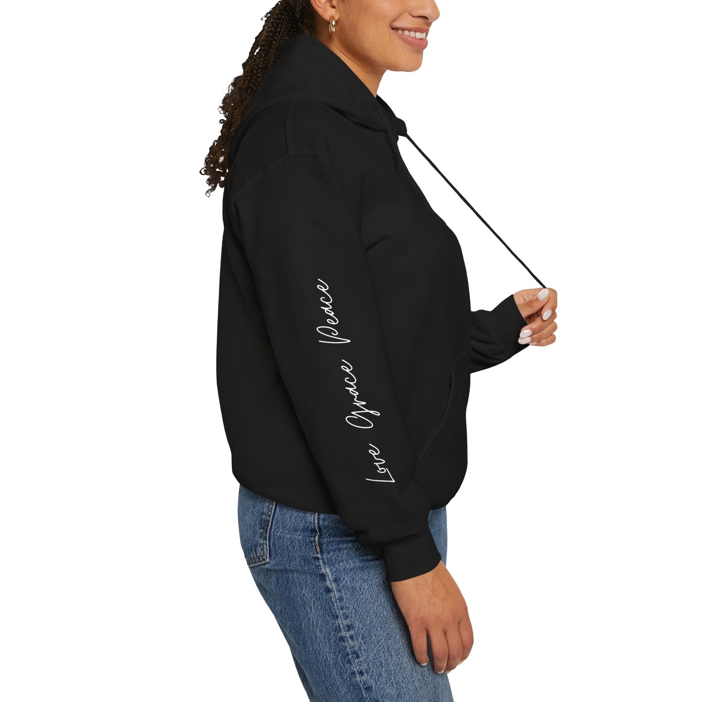 Three Hearts LGP Sleeve Hooded Sweatshirt