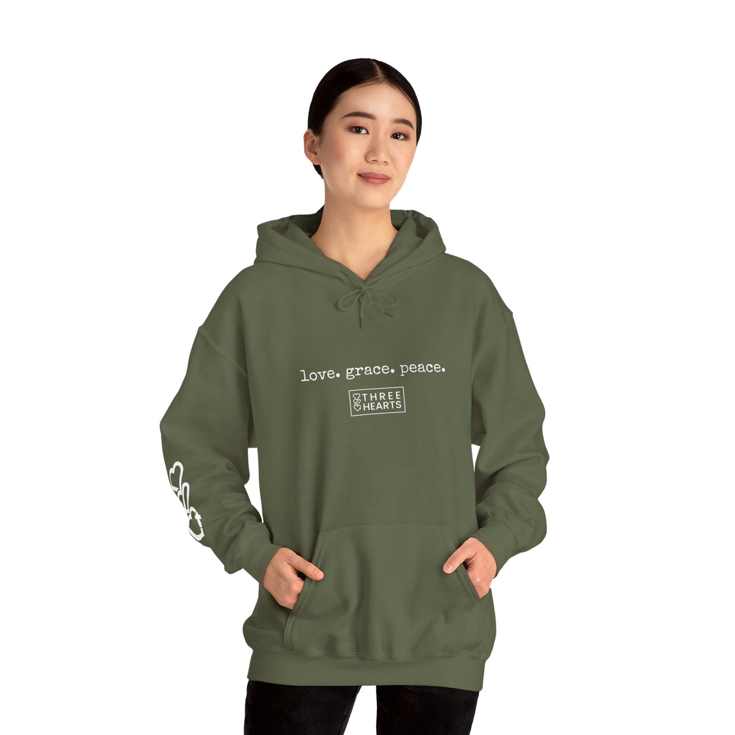 Love. Grace. Peace.  Hooded Sweatshirt